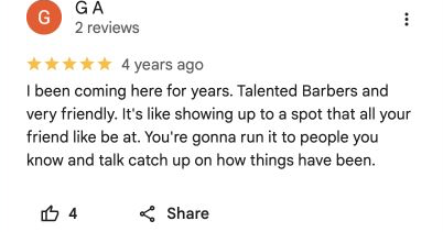 Five-star Google review 12 for Danny Barber Shop